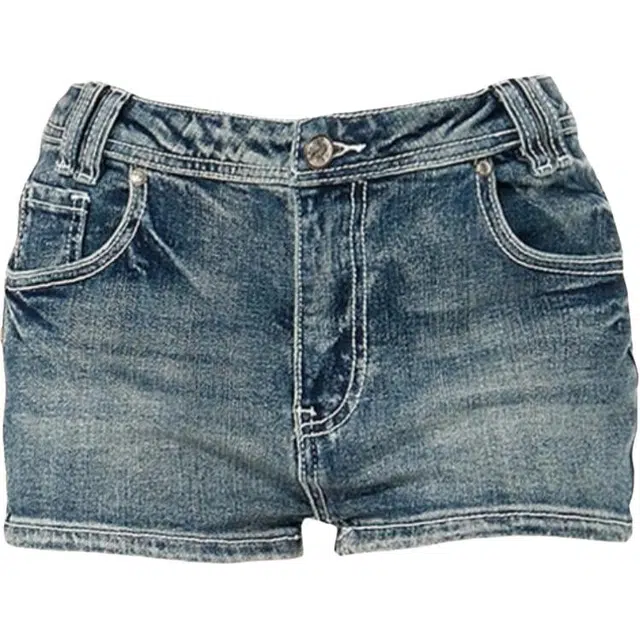 拾籍 美式辣妹低腰性感时尚百搭紧身包臀热裤牛仔短裤 女款