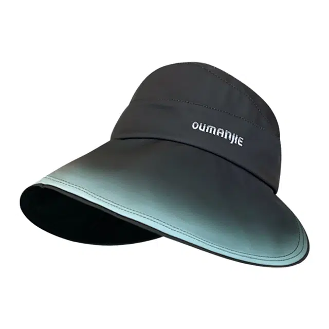 俞兆林 夏季环绕式防紫外线大檐黑胶渐变色空顶帽户外出游遮阳可扎马尾冰丝百搭显脸小太阳帽 聚酯纤维 防晒帽 男女同款情侣款