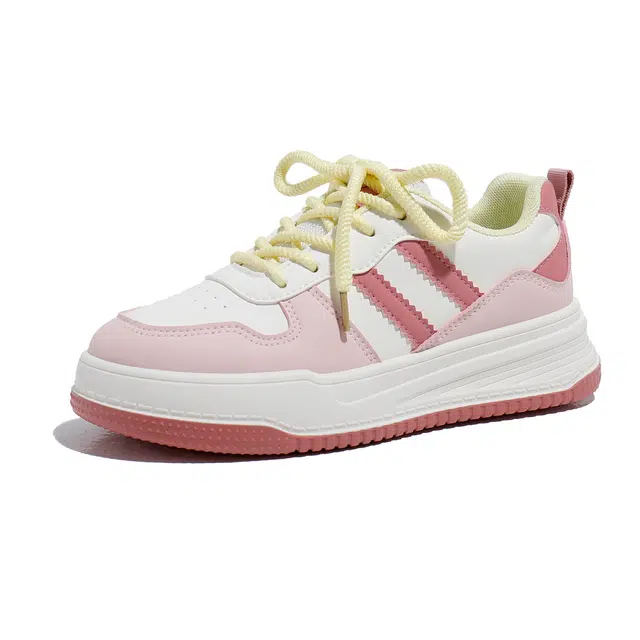 芭芭鸭 合成革 厚底百搭 小众韩版 防水耐磨轻便透气增高 低帮 板鞋 女