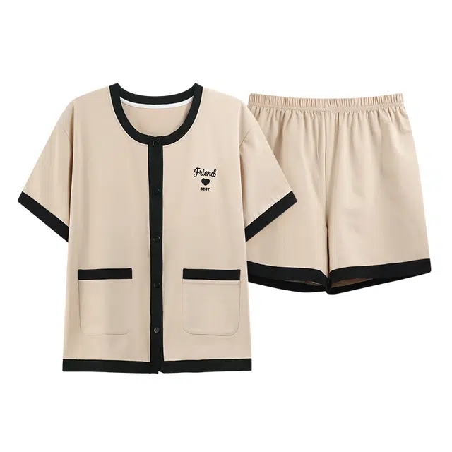 好福份 带胸垫清新舒适家居服夏季睡衣套装 女款