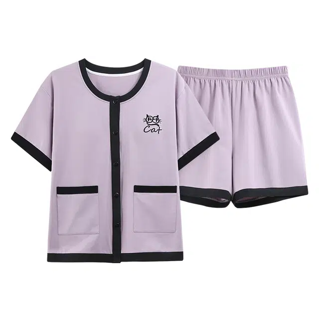 好福份 带胸垫女时尚清新舒适家居服夏季睡衣套装 女款