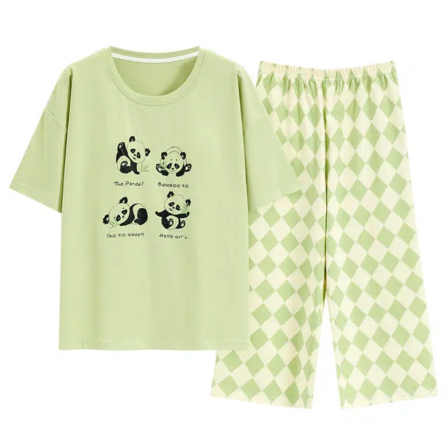 好福份 带胸垫女可爱家居服夏季睡衣套装 女款