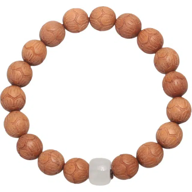 得笙陌 国潮雕刻莲花珠新中式#好运简约百搭款 芭比檀香 手串 男女同款情侣款