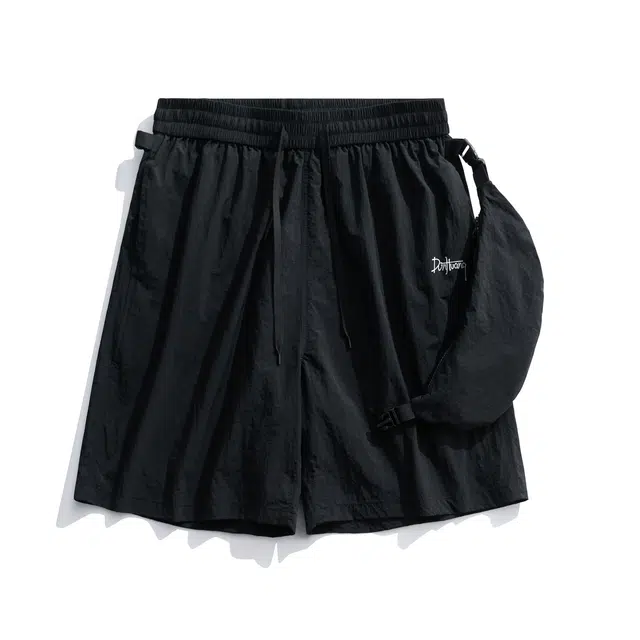 敦煌博物馆 美式复古可拆卸挎包机能纯色简约薄款舒适亲肤透气直筒宽松徒步骑行运动五分裤百搭休闲短裤 男女同款