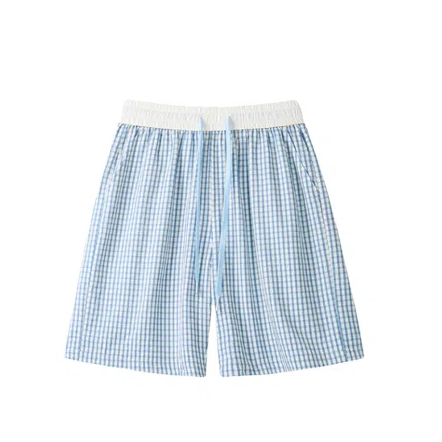 加荣 薄款透气美式复古五分裤潮牌运动松紧腰系带宽松休闲短裤 男女同款