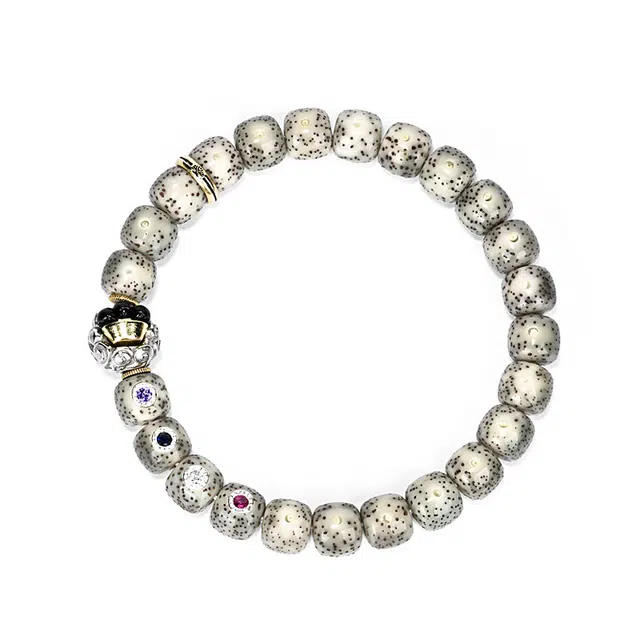 钰澜文玩 抓宝珠搭配款海南毛感料 星月菩提 手串 男女同款情侣款