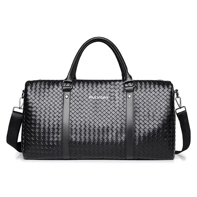 木林森 干湿分离短途出差健身包时尚潮流百搭多功能 涤纶 单肩斜挎旅行包 男女同款情侣款 黑色/棕色