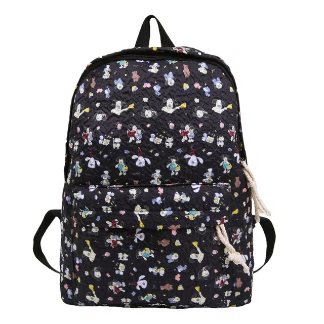 帕克熊 甜蜜韩系糖果卡通印花学院风轻便百搭 尼龙 双肩包 常规 女款 多色