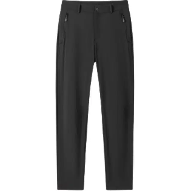 探路者 纯色中腰透气百搭直筒休闲裤 女款 黑色