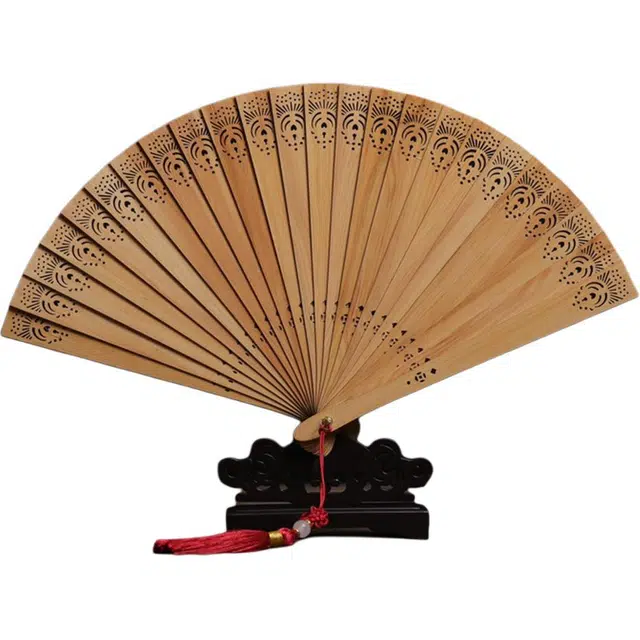 得笙陌 凤羽（苏扇）国风复古文艺范新中式优雅古典气质 崖柏 扇子 男女同款情侣款