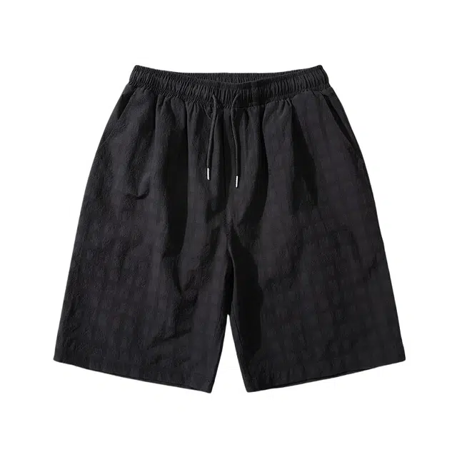 加荣 薄款透气刺绣沙滩裤冰丝速干潮流宽松夏季五分休闲短裤 男女同款