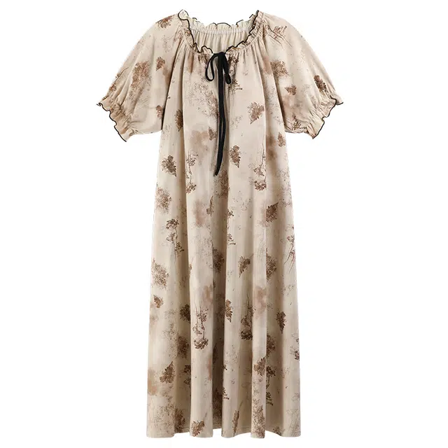 好福份 带胸垫百搭舒适柔软小清新短袖睡裙 女款