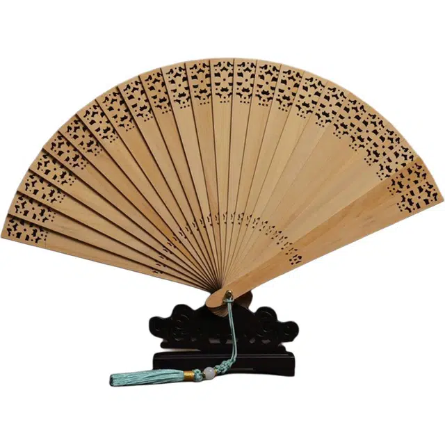 得笙陌 复古手工国潮新中式 崖柏 木作扇子 男女同款情侣款
