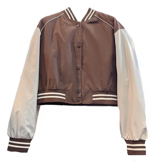 桴生 短款百搭春秋季美式复古夹克潮牌休闲宽松外套女装棒球服 女款