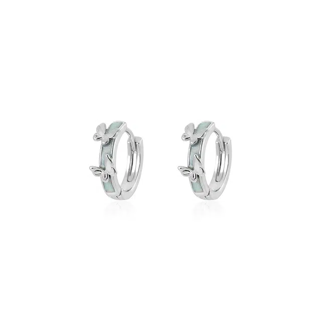 饰伴 清欢独特 气质 简约 时尚精致 高级时尚温柔日常百搭 小众#好运 合金 耳环 男女同款情侣款