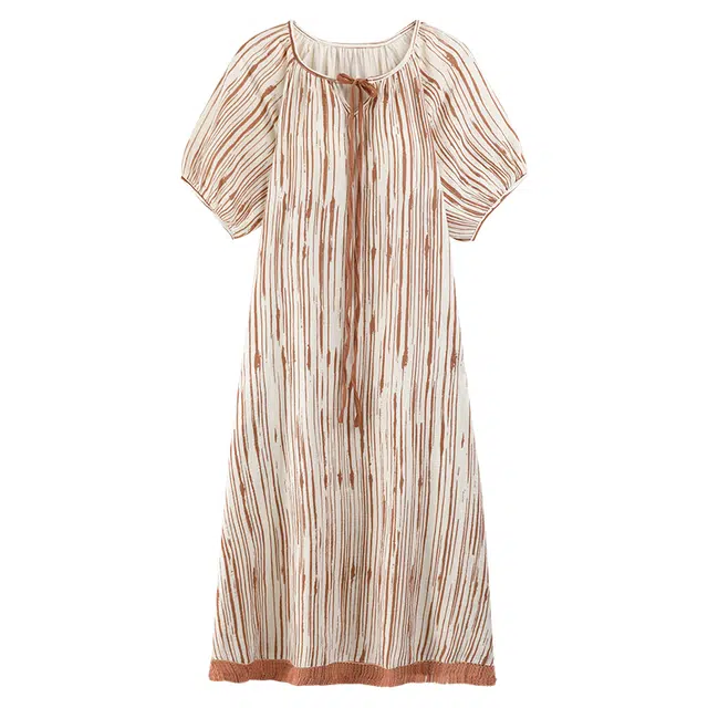 好福份 带胸垫舒适透气面料家居服短袖夏季睡裙 女款