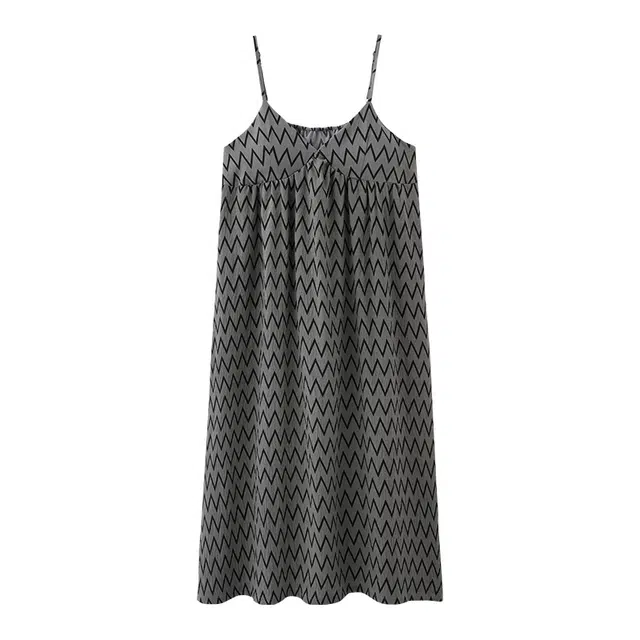 俏佳人 柔软亲肤带胸垫透气舒适休闲慵懒吊带家居服无袖睡裙 女款