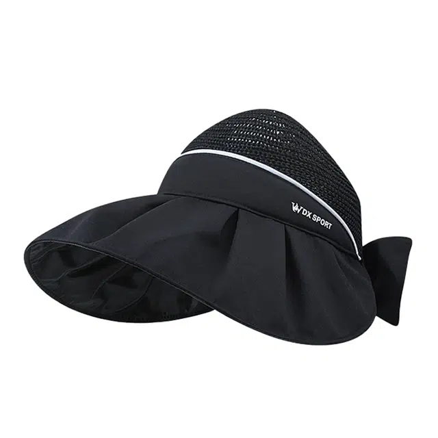 俞兆林 夏季黑胶遮阳帽空顶户外出行防紫外线大帽檐时尚潮流百搭学生大头围显脸小太阳帽 聚酯纤维 防晒帽 女款