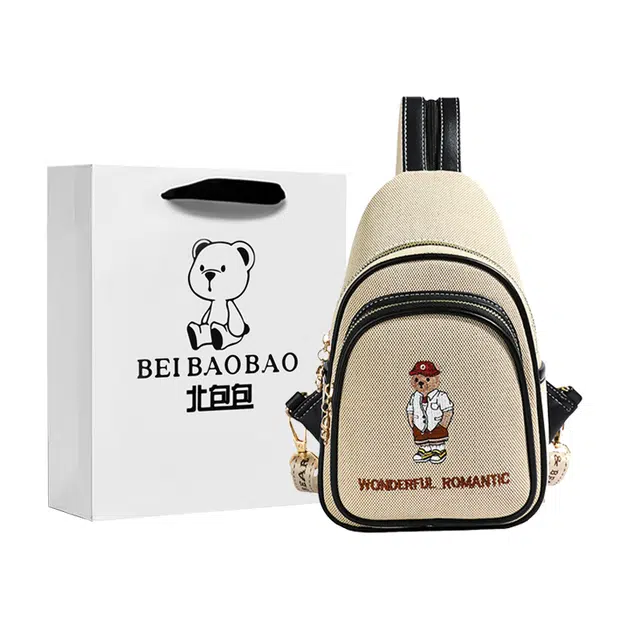 北包包 时尚百搭气质胸包 布 双肩包 常规 男女同款情侣款 多色