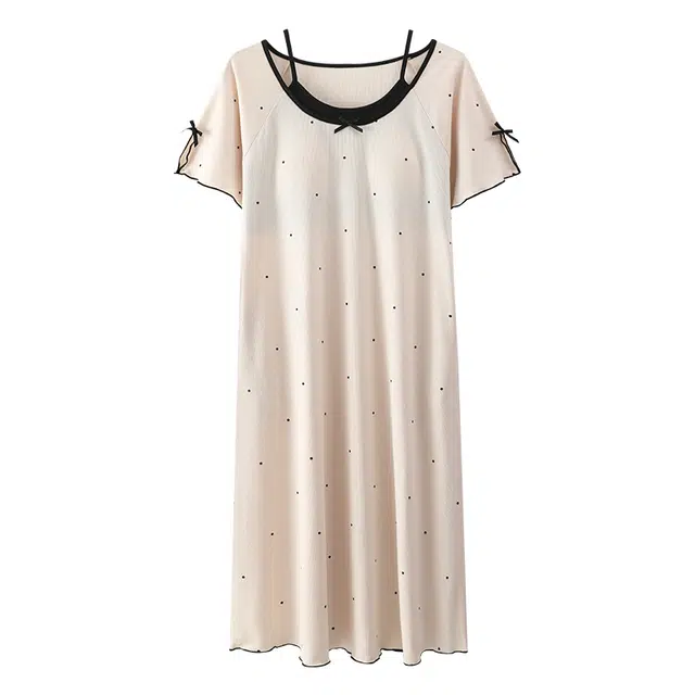 好福份 带胸垫时尚透气可爱短袖家居服夏季睡裙 女款