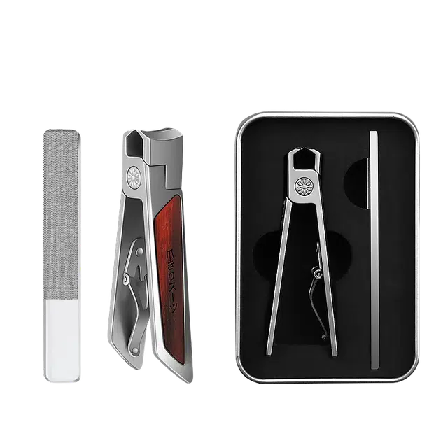 小天籁 指甲刀套装指甲剪家用便携式 不锈钢指甲钳老人硬厚甲专用大口剪彩木杠杆大口指甲钳 美甲个护组合