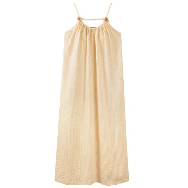俏佳人 休闲慵懒设计感舒适带胸垫透气吊带家居服柔软亲肤无袖睡裙 女款