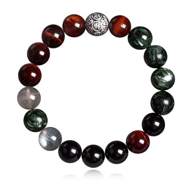 谧月珠宝 招财进宝财源广进考神附体精致百搭轻奢风小众设计新中式国风国潮温婉大气高级感好运天然 虎眼石 玉石手串 男女同款情侣款