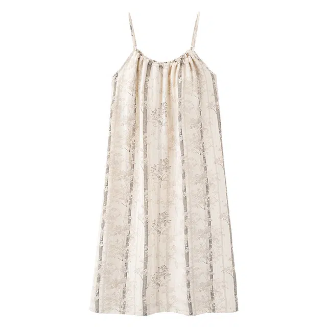 俏佳人 休闲舒适带胸垫透气慵懒吊带家居服柔软亲肤无袖睡裙 女款