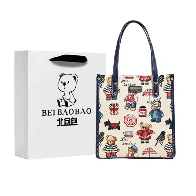 北包包 时尚百搭小众可爱卡通 布 托特包单肩包 常规 女款 多色