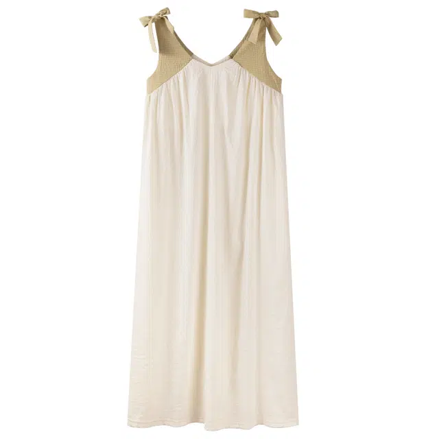 俏佳人 休闲慵懒设计感舒适带胸垫透气无袖吊带家居服柔软亲肤睡裙 女款