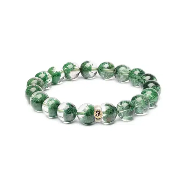 【龙虎山聚宝盆财富流通处】 周帝王 绿野仙踪绿幽灵财运亨通 水逆退散 新中式佛珠转运珠高级百搭#好运 绿幽灵 手串 男女同款情侣款