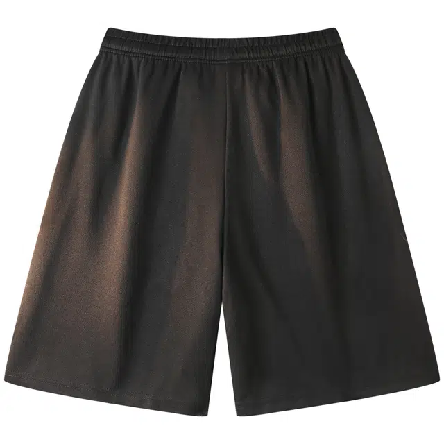 吾皇猫 纯色美式复古学院风基础款简约百搭卡通动漫字母星星中腰系带跑步运动舒适透气宽松无性别穿搭系带五分休闲短裤 男女同款