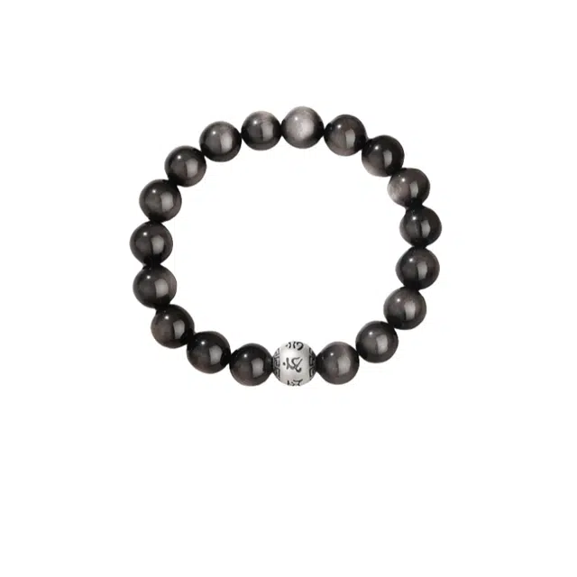 子婳 小众高级感转运时尚潮流复古设计小众风格经典高级质感 黑曜石 手串 男款