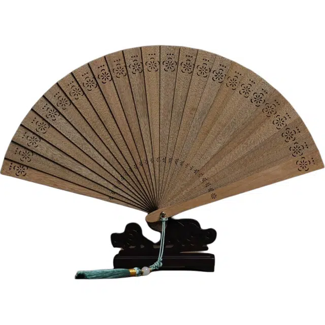 得笙陌 寒梅（苏扇）新中式梅花 复古文艺范 楠木 木作扇子 男女同款情侣款