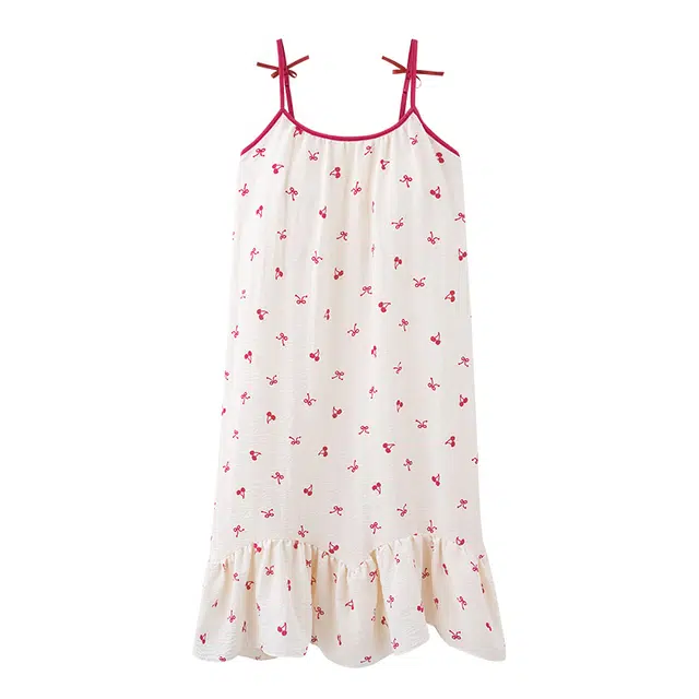 俏佳人 带胸垫透气舒适休闲慵懒家居服柔软亲肤无袖睡裙 女款