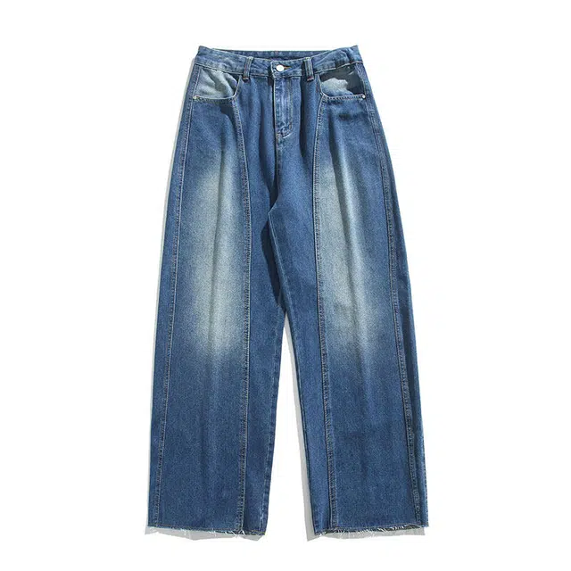 佐菲利 美式复古高街宽松裤子潮牌直筒工装长裤牛仔裤 男女同款