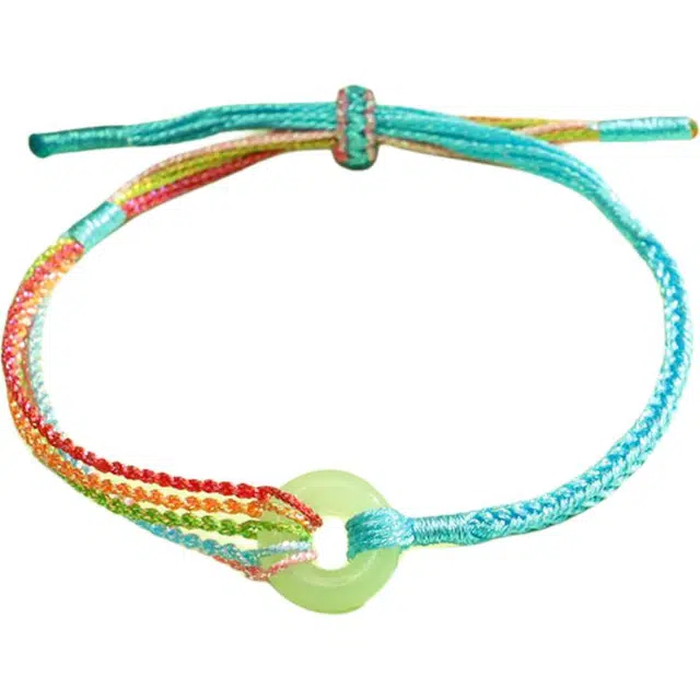 月岚 五彩平安扣小众独特个性潮流 织物 手绳 男女同款情侣款