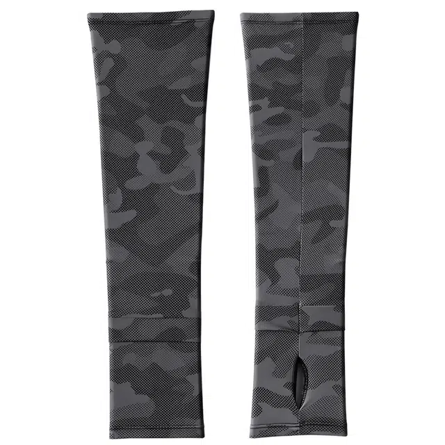 骑行专用 足印部落 宽松冰袖遮阳防紫外线透气高弹手套薄款冰爽夏季速干外卖骑手装备遮纹身 聚酯纤维+氨纶 防晒袖套 男女同款情侣款