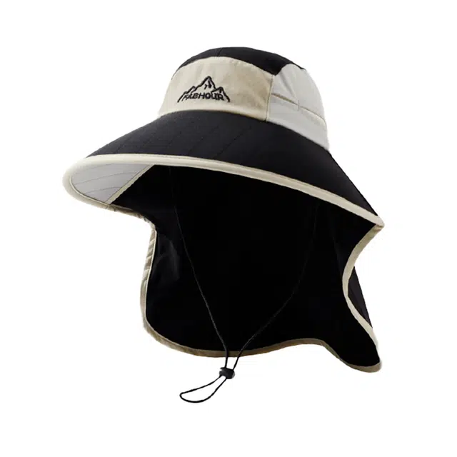 南极人 夏季防紫外线大檐遮阳帽子护颈一体披肩渔夫帽户外登山钓鱼出游徒步速干透气太阳帽 轻薄款 防晒帽 男女同款情侣款