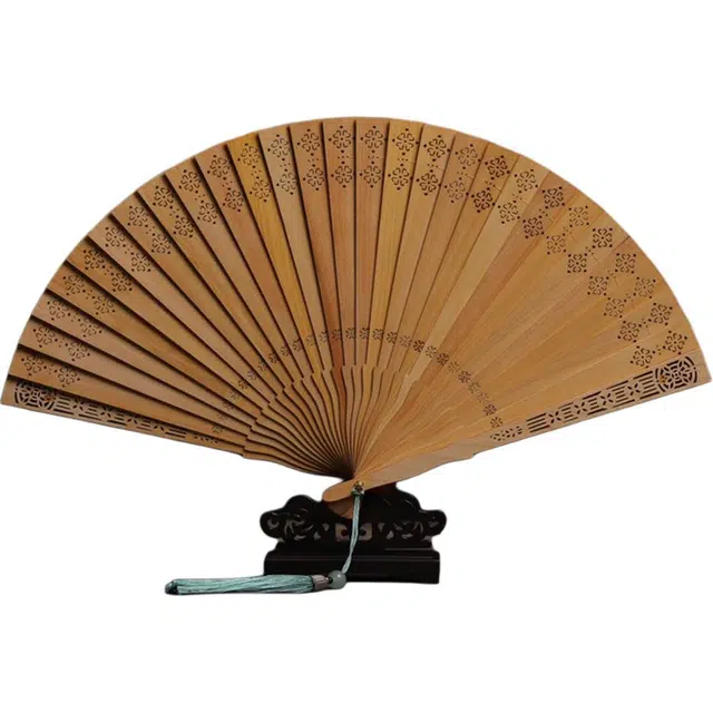 得笙陌 幸运草（苏扇）新中式文艺范古典手工扇手持扇 崖柏 扇子 男女同款情侣款