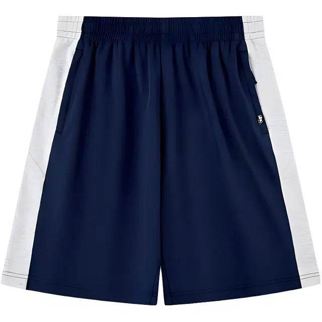 乔丹 质燥 透气舒适休闲简约拼色运动短裤 男款 锦带蓝/银铃灰花纱