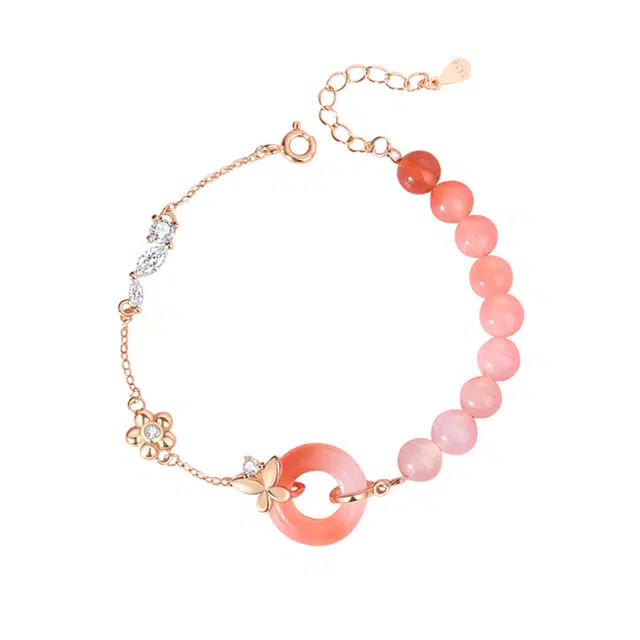 周百福 蝴蝶翩翩 新中式国潮精致百搭 平安招财#好运 玛瑙 手链 女款