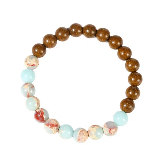 灵晔 新中式国潮复古文艺风轻奢小众百搭设计文玩盘玩招财纳福财源广进诸事顺遂平安喜乐#转运好运 合香珠 木作手串 男女同款情侣款