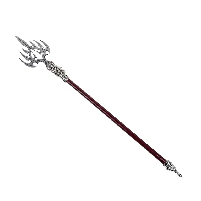 天子剑 魔蛛戟 微型兵器 金属杆合金装饰 碳钢刃材 未开刃 成品模型
