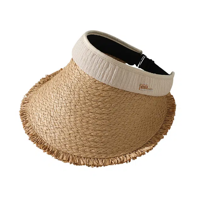 南极人 夏季大檐草编空顶帽子防紫外线夏季出游度假草帽高级感休闲遮阳帽太阳帽 轻薄款 防晒帽 女款