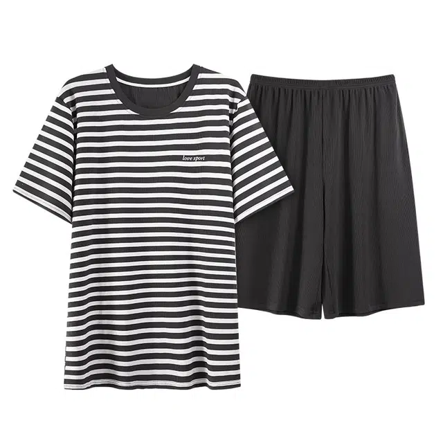 好福份 休闲柔软家居服短袖上衣五分裤夏季睡衣套装 男款