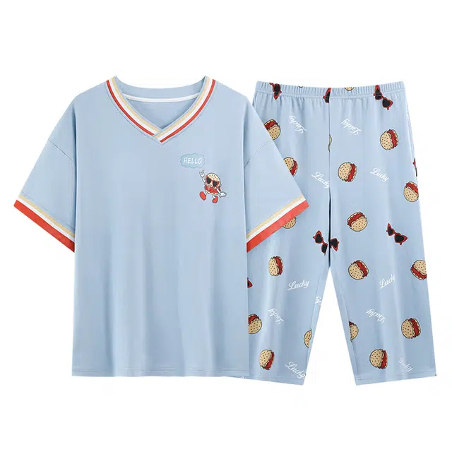 好福份 亲肤带胸垫家居服夏季睡衣套装 女款