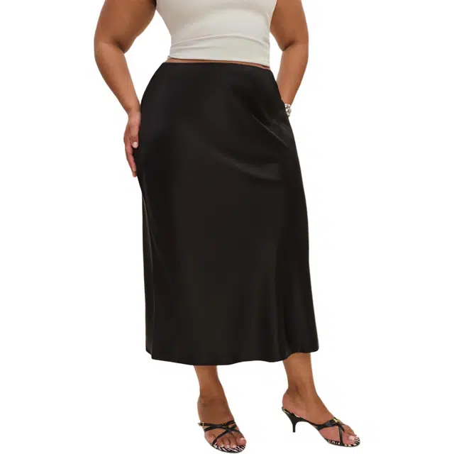 REFORMATION Layla Satin Skirt Es
