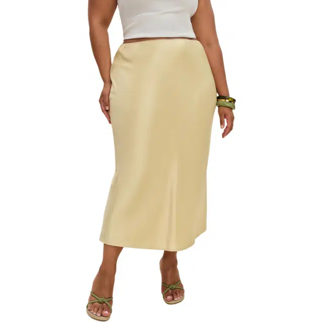 REFORMATION Layla Satin Skirt Es