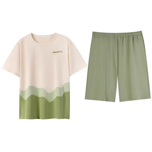 好福份 透气舒适休闲家居服夏季睡衣套装 男款